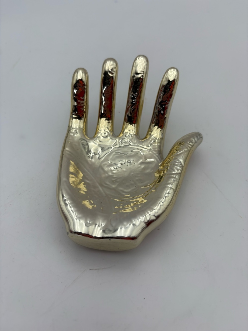 Decorative Ceramic Hand Trinket/Ring Dish - Shiny Gold
